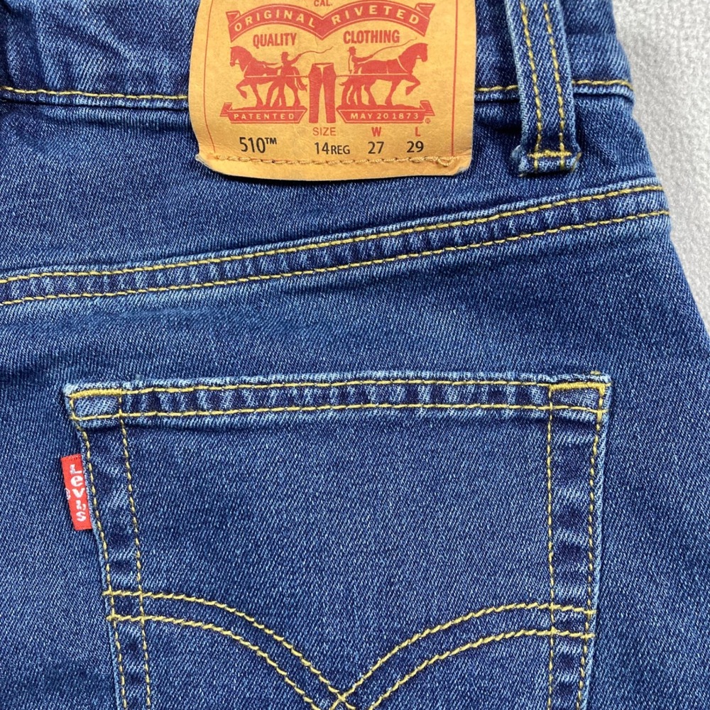 Levi's Jeans Boys 14 Regular Blue Skinny 510 Medium Wash - Picture 8 of 9